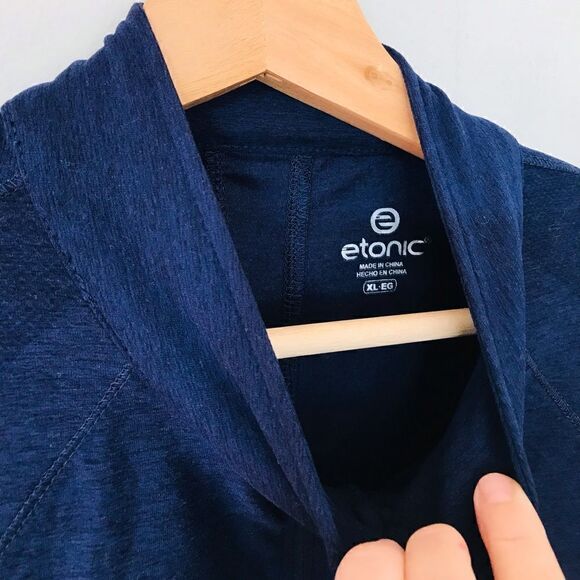 Etonic | dark blue mens long sleeve golf performance shirt - Picture 2 of 7